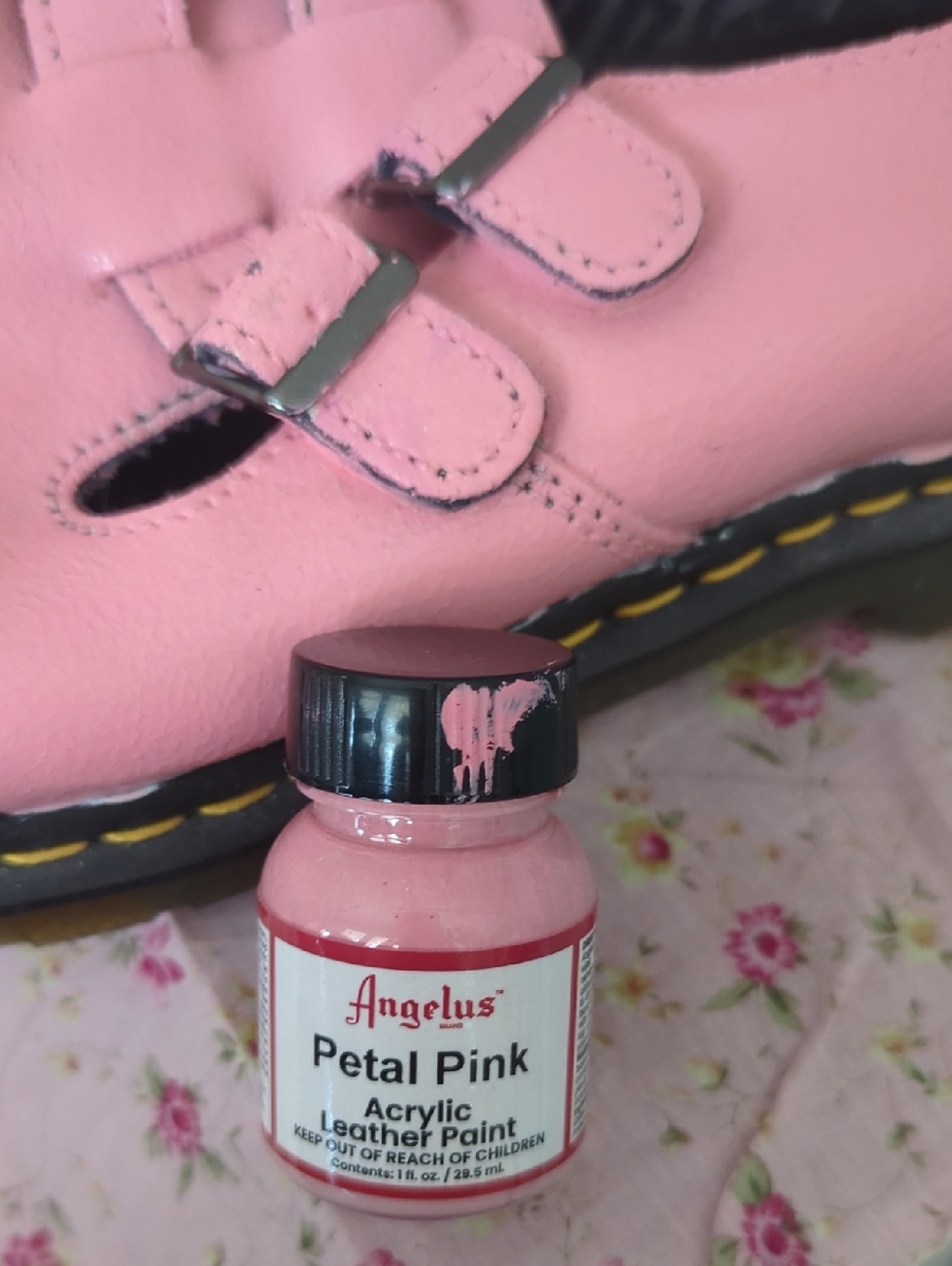 Doc Martens Air Wair Mary Janes DIY Custom Color Petal Pink Size 11 - Picture 14 of 15